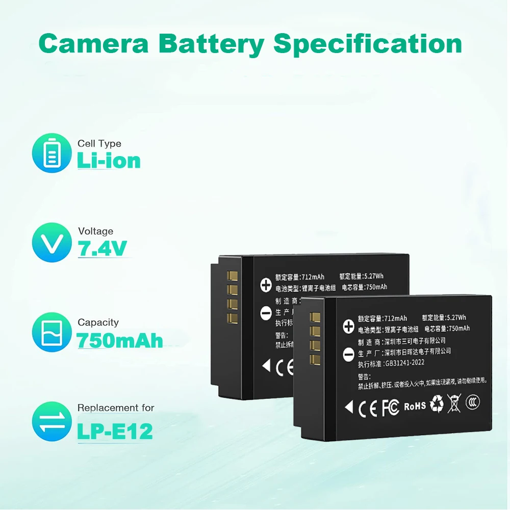 بطارية كاميرا LP-E12 جديدة لكا - مراجعة Canon Camera Eos M50 Mark Ii وسعره